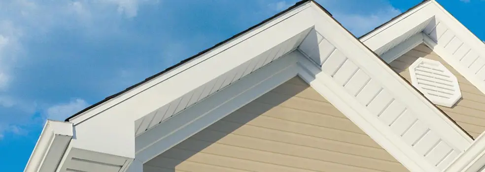Fascia and soffit installation along a roofline in Myrtle Beach, SC